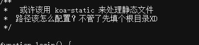 源码中关于 koa-static 和网站根目录配置的提示